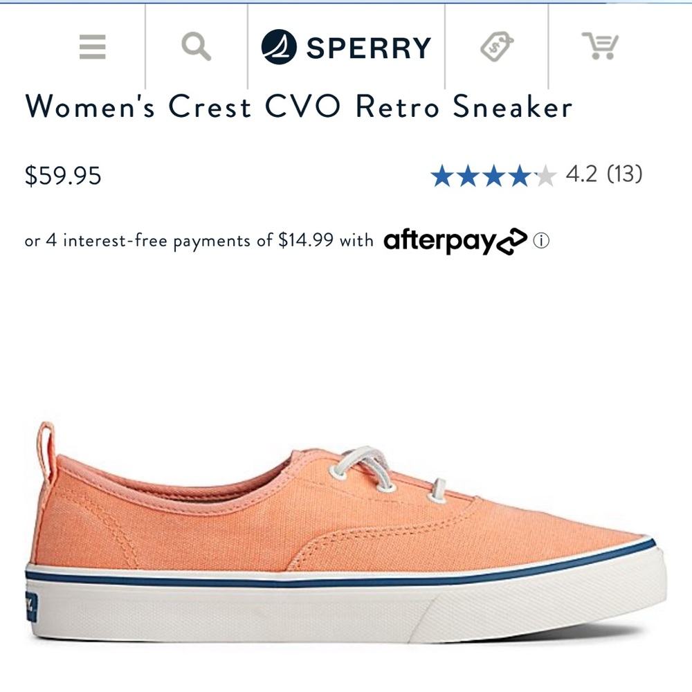 Sperry Crest CVO Retro Sneaker in Coral